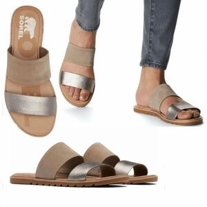 NWT Sorel Ella II Slide | Ash Brown | Size: 8.5